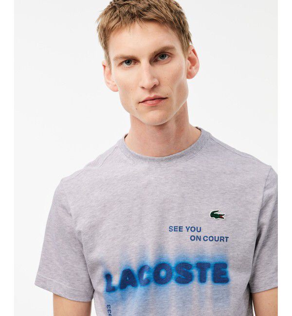 LACOSTE「吸水速乾『ダニール・メドベージェフ』ネームグラフィックTシャツ」|Tシャツ・カットソー|