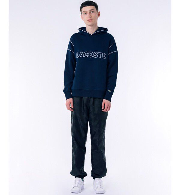 LACOSTE「アウトラインネームステッチスウェットフーディー / 裏パイルスウェットパーカー」|パーカー|