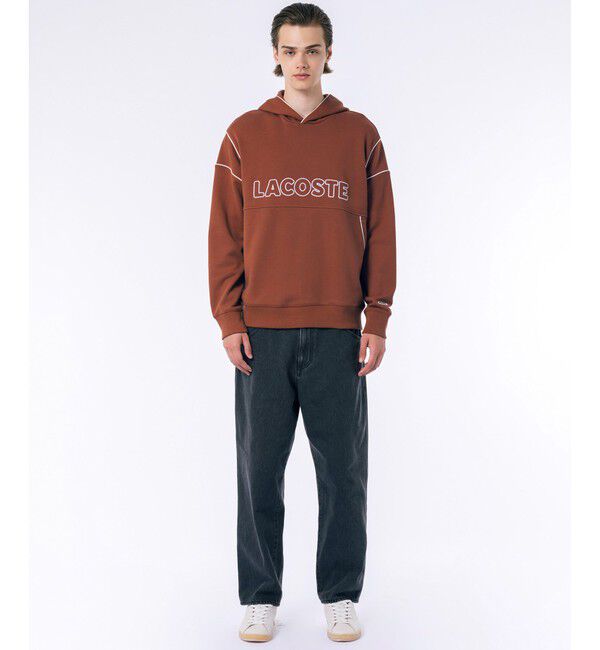 LACOSTE「アウトラインネームステッチスウェットフーディー / 裏パイルスウェットパーカー」|パーカー|