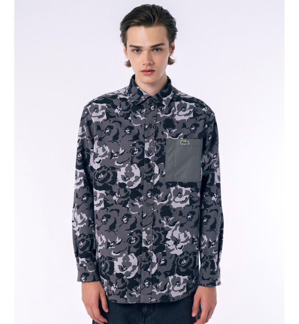 LACOSTE「無地 フラワーカモフラ柄 リバーシブルレギュラーカラーシャツ」|シャツ・ブラウス|