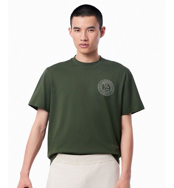 LACOSTE「ローレルサークルグラフィック半袖Tシャツ」|Tシャツ・カットソー|ダークグリーン