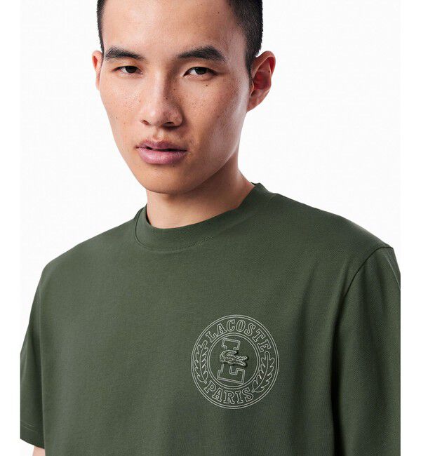 LACOSTE「ローレルサークルグラフィック半袖Tシャツ」|Tシャツ・カットソー|