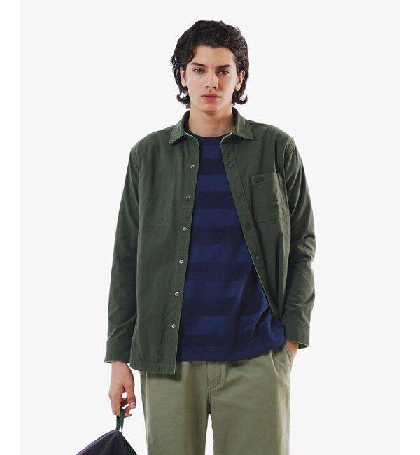 LACOSTE「カラーリバーシブルボタンダウンシャツ」|シャツ・ブラウス|ダークグリーン