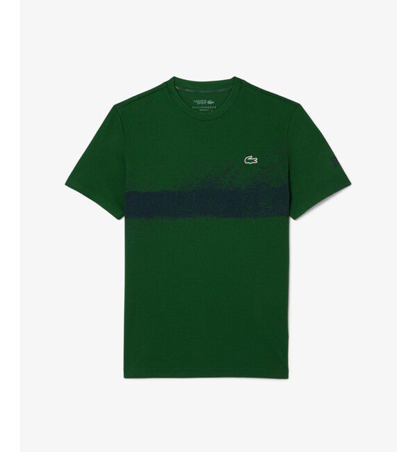 LACOSTE「UPF50 UVカット『ジョコビッチ』コートラインウルトラドライ鹿の子地Tシャツ」|Tシャツ・カットソー|