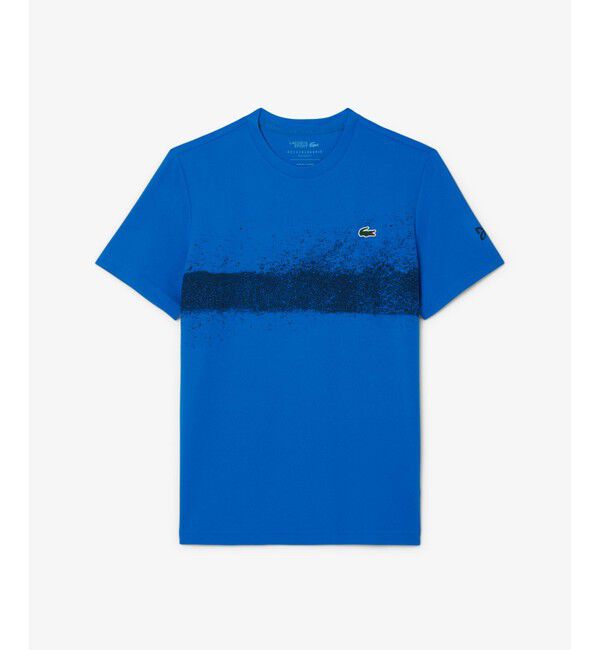 LACOSTE「UPF50 UVカット『ジョコビッチ』コートラインウルトラドライ鹿の子地Tシャツ」|Tシャツ・カットソー|