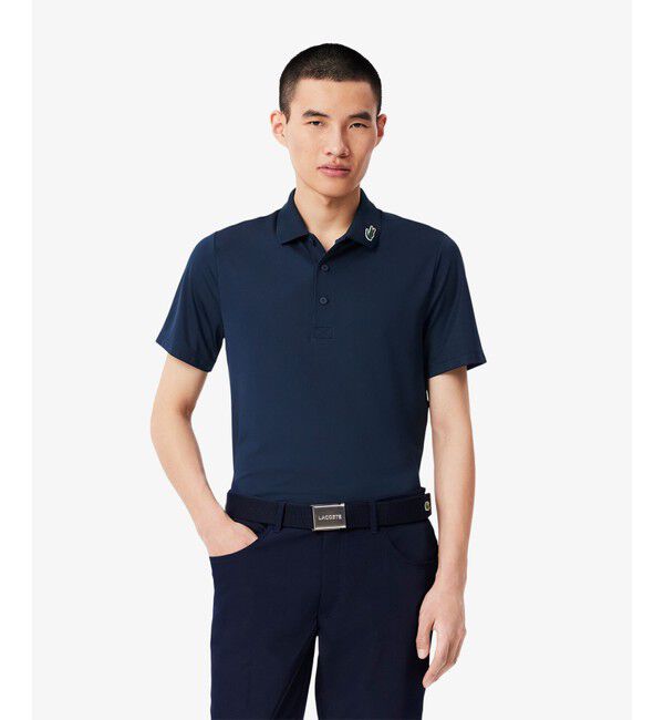 LACOSTE「カラーワニロゴパッチゴルフポロシャツ」|ポロシャツ|ネイビー