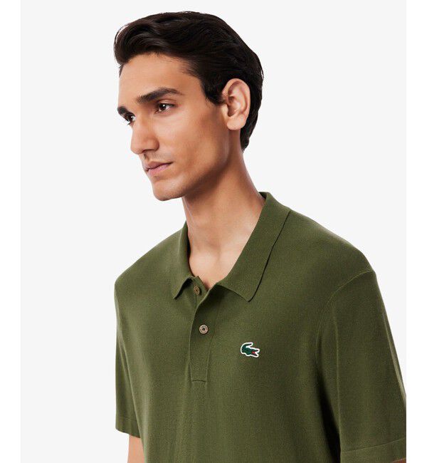 LACOSTE「レーヨン混 ワントーンゴルフポロニット」|ポロシャツ|