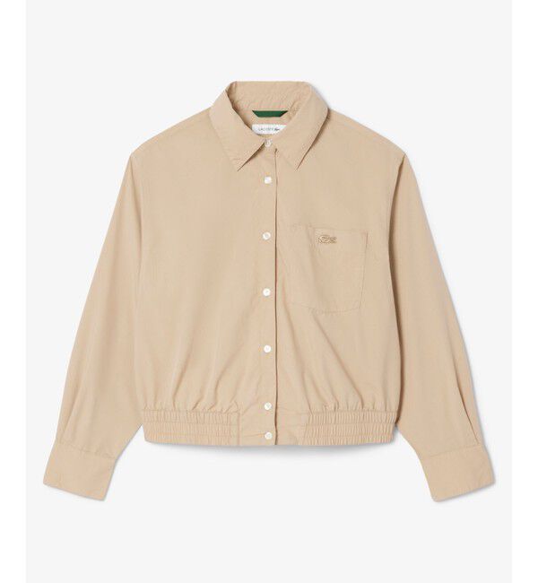 LACOSTE「クロップド丈 ウエストシャーリングシャツ ショートブルゾン」|シャツ・ブラウス|