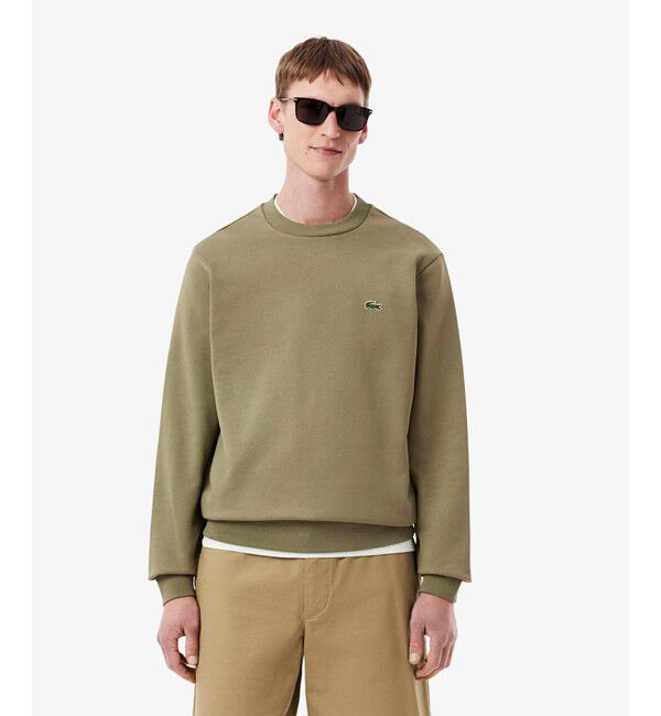 LACOSTE「エッセンシャルクルーネックスウェット」|スウェット・ジャージ|カーキ