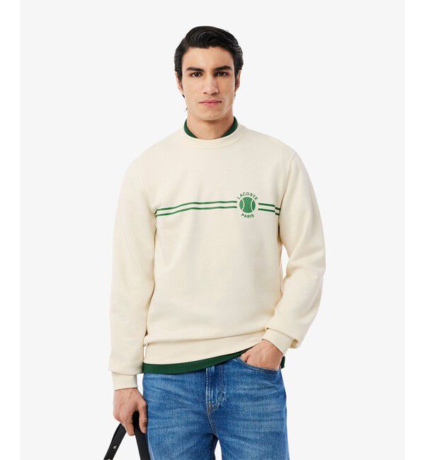 LACOSTE「ヘリテージテニスデザインクルーネックスウェット」|スウェット・ジャージ|オフホワイト
