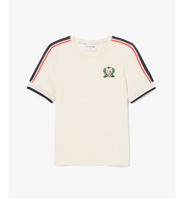 LACOSTE「ショルダーメッシュバンド鹿の子半袖Tシャツ」|Tシャツ・カットソー|