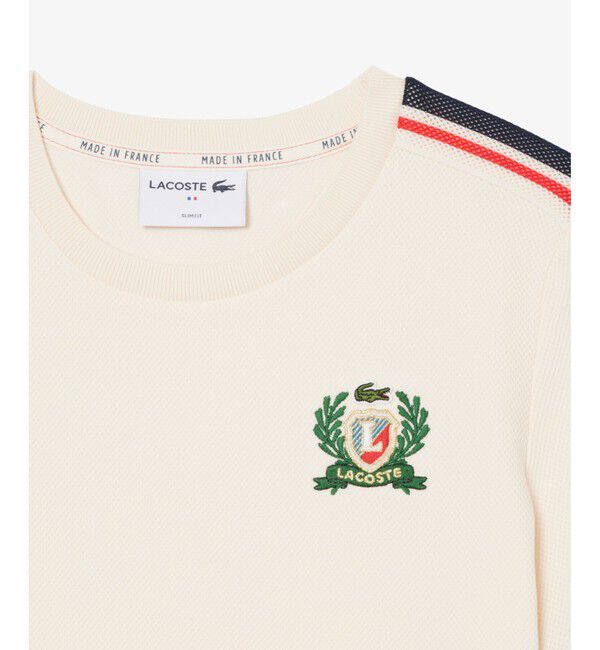 LACOSTE「ショルダーメッシュバンド鹿の子半袖Tシャツ」|Tシャツ・カットソー|