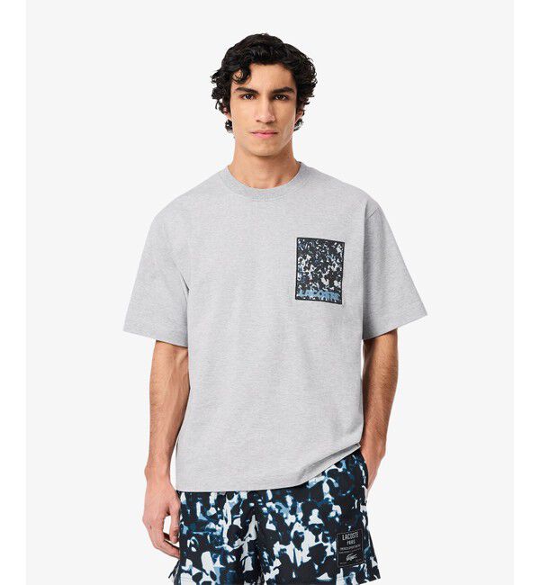 LACOSTE「テキスタイルパッチヘビーウェイトTシャツ」|Tシャツ・カットソー|グレー
