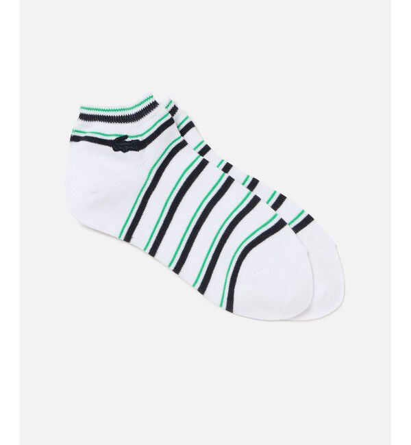 LACOSTE「ウィメンズマルチボーダーアンクルソックス」|ソックス|ホワイト