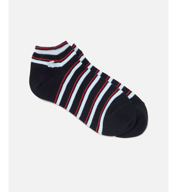 LACOSTE「ウィメンズマルチボーダーアンクルソックス」|ソックス|ネイビー