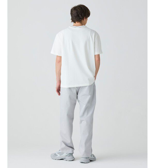 LACOSTE「配色ラインドリブネック鹿の子地 半袖Tシャツ」|Tシャツ・カットソー|