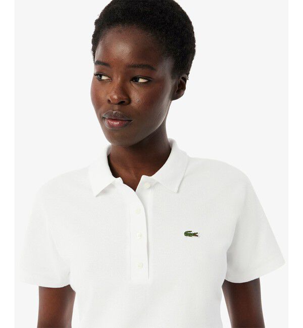 LACOSTE「サイドシームギャザー ドロストコード キモノスリーブポロシャツ」|ポロシャツ|