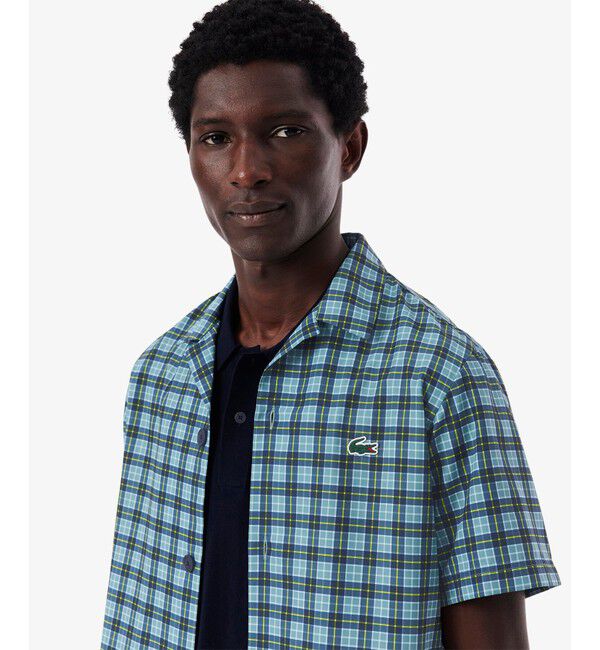 LACOSTE「ラコステゴルフチェックオープンカラーシャツ」|シャツ・ブラウス|