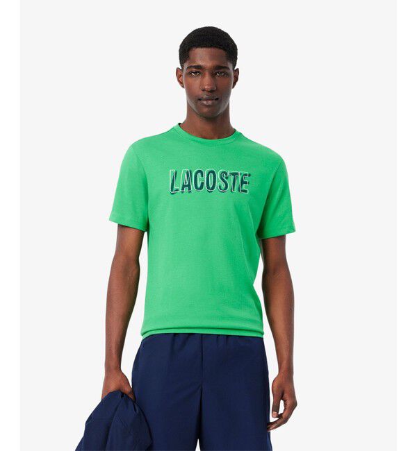 LACOSTE「レイヤードネームウルトラドライTシャツ」|Tシャツ・カットソー|グリーン