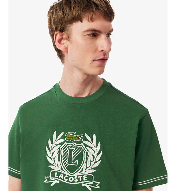 LACOSTE「ハンドステッチ風フレンチグラフィックTシャツ」|Tシャツ・カットソー|