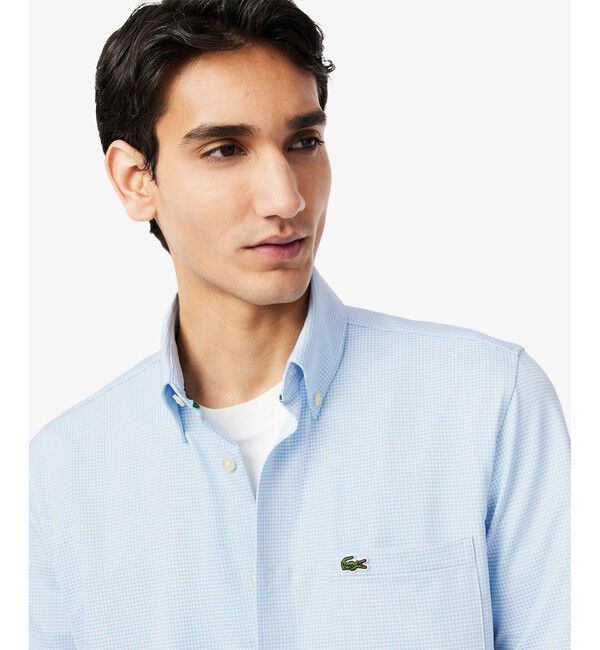 LACOSTE「マイクロチェックジャージシャツ」|シャツ・ブラウス|