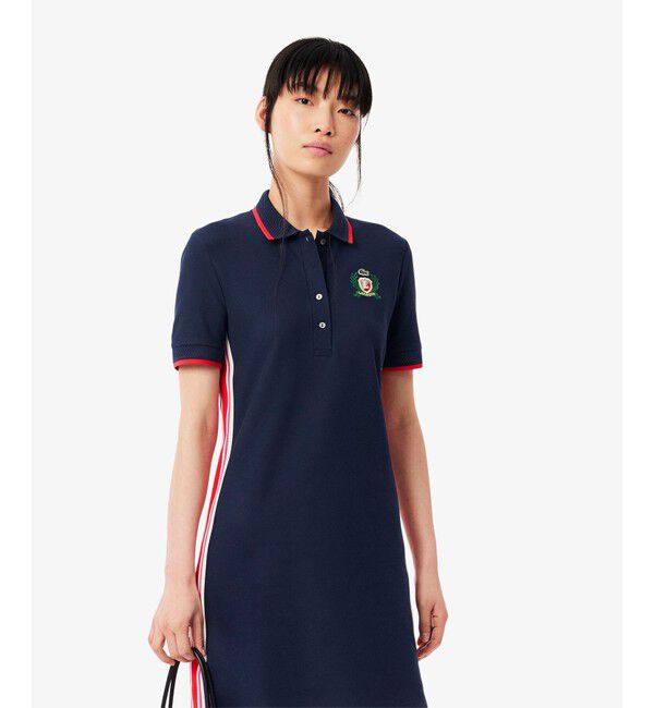 LACOSTE「サイドメッシュバンドポロドレス」|ワンピース|