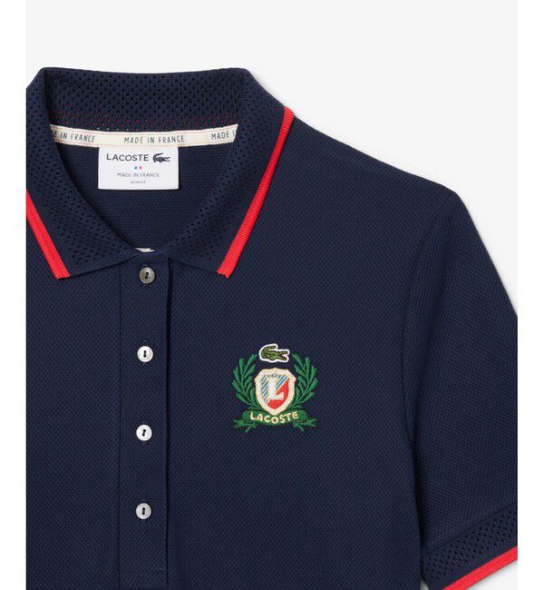 LACOSTE「サイドメッシュバンドポロドレス」|ワンピース|
