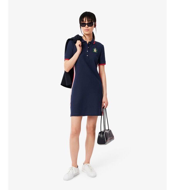 LACOSTE「サイドメッシュバンドポロドレス」|ワンピース|