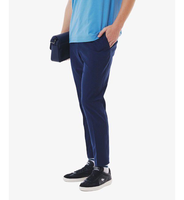 LACOSTE「ワンタックストレッチスラックス」|チノ|ネイビー
