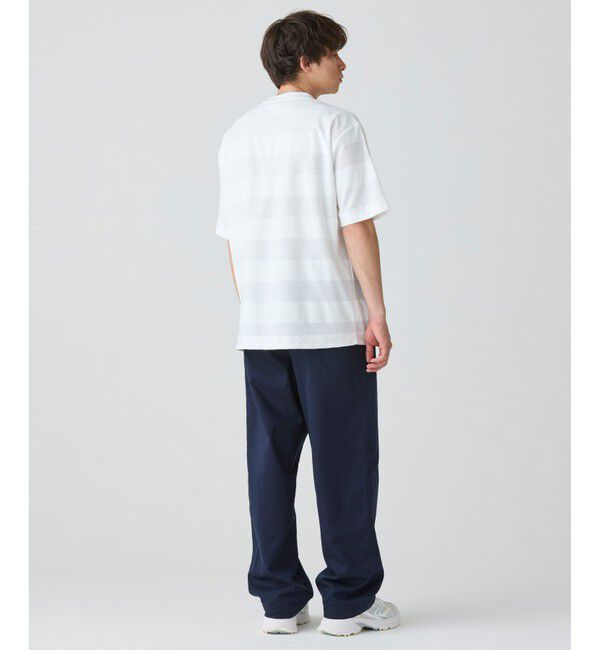 LACOSTE「オーバーサイズ パイル地切り替え同色ボーダーTシャツ」|Tシャツ・カットソー|