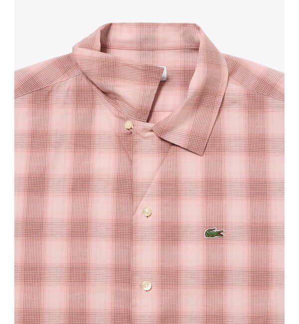 LACOSTE「リネンブレンドオープンカラーオンブレチェックシャツ」|シャツ・ブラウス|