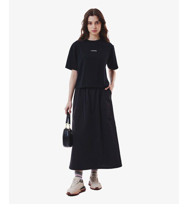 LACOSTE「ワイド＆ショートネームステッチTシャツ」|Tシャツ・カットソー|