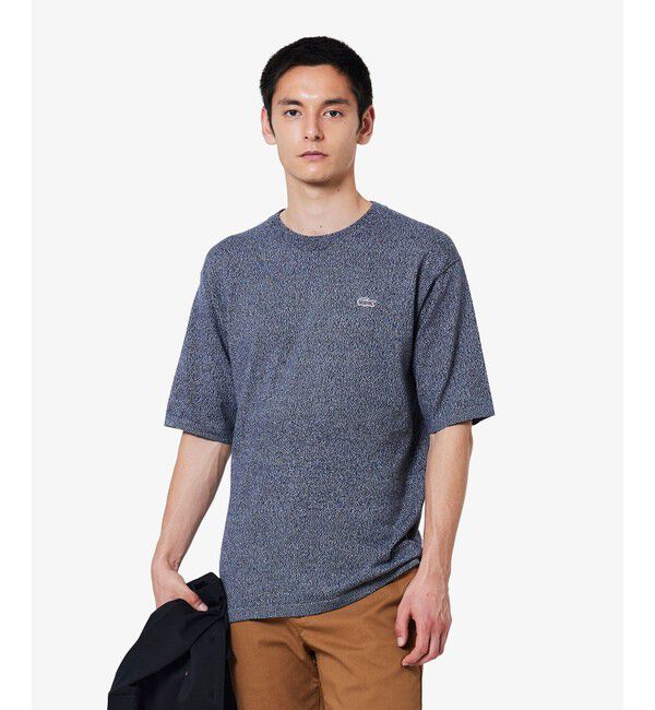 LACOSTE「3色混合メランジェニットTシャツ」|Tシャツ・カットソー|グレー