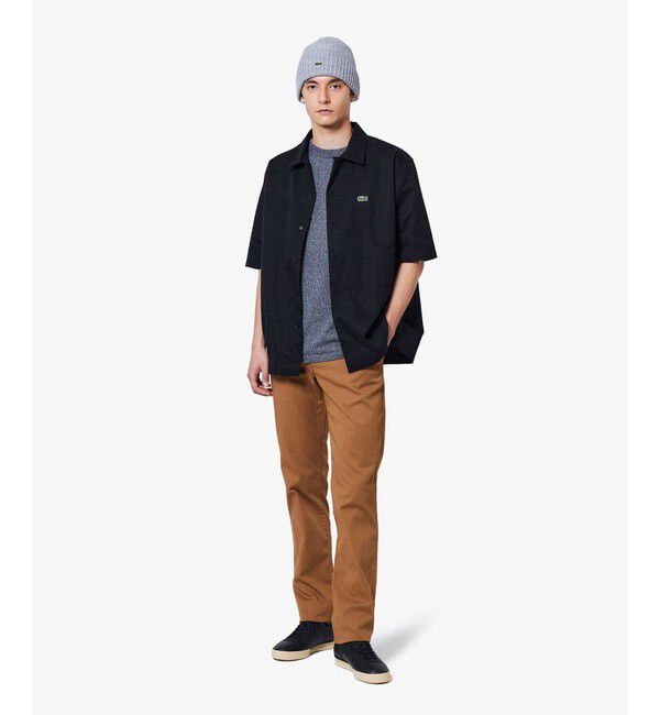 LACOSTE「3色混合メランジェニットTシャツ」|Tシャツ・カットソー|