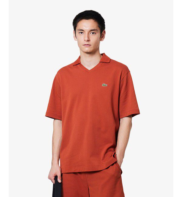 LACOSTE「L.12.12アレンジ スキッパーネックポロシャツ」|ポロシャツ|ブリック