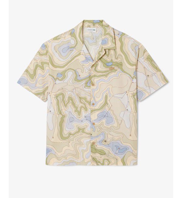 LACOSTE「シーズナルテキスタイルオープンカラーシャツ」|シャツ・ブラウス|ベージュ