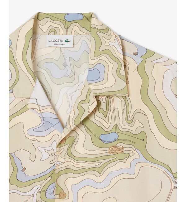 LACOSTE「シーズナルテキスタイルオープンカラーシャツ」|シャツ・ブラウス|