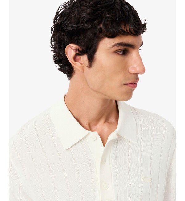 LACOSTE「ハイゲージリブニットポロシャツ」|ニット・セーター|