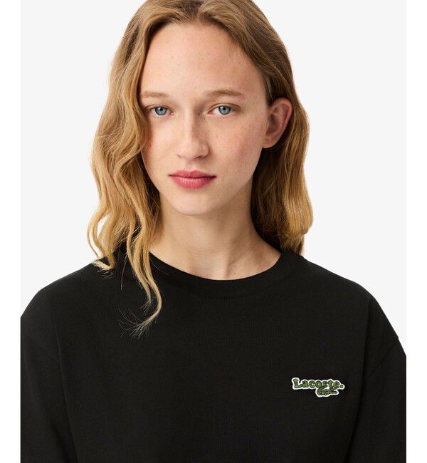 LACOSTE「ネーム＆ワニロゴパッチオーバーサイズ半袖Tシャツ」|Tシャツ・カットソー|