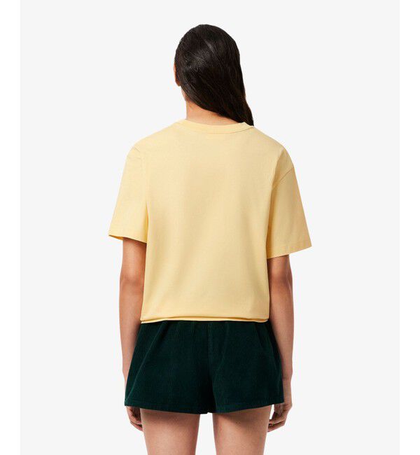 LACOSTE「ネーム＆ワニロゴパッチオーバーサイズ半袖Tシャツ」|Tシャツ・カットソー|