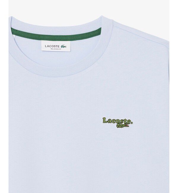 LACOSTE「ネーム＆ワニロゴパッチクロップド半袖Tシャツ」|Tシャツ・カットソー|