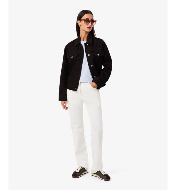 LACOSTE「ネーム＆ワニロゴパッチクロップド半袖Tシャツ」|Tシャツ・カットソー|