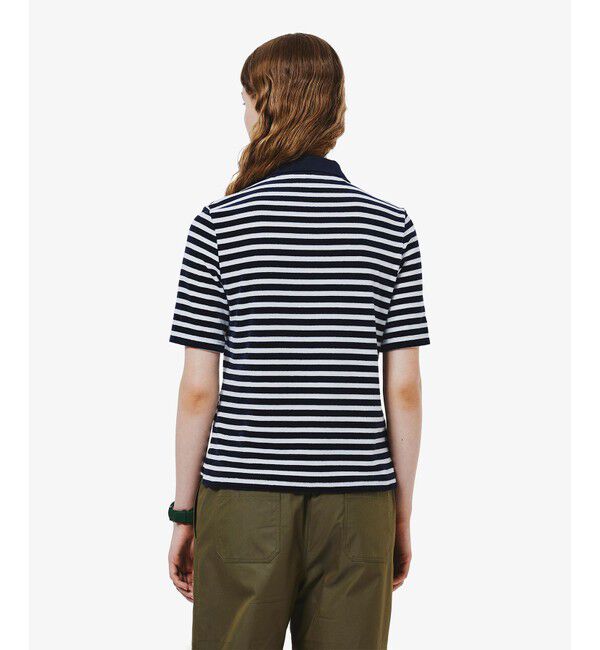 LACOSTE「ベロアボーダー半袖ポロシャツ」|ポロシャツ|