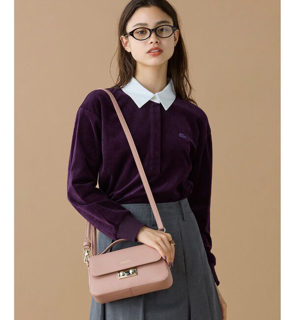 LACOSTE「シャンゼリゼ レザーショルダーバッグ / ハンドバッグ」|ハンドバッグ|