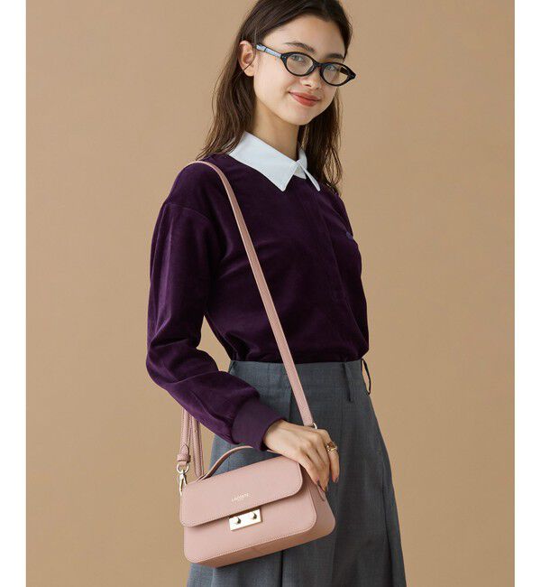 LACOSTE「シャンゼリゼ レザーショルダーバッグ / ハンドバッグ」|ハンドバッグ|