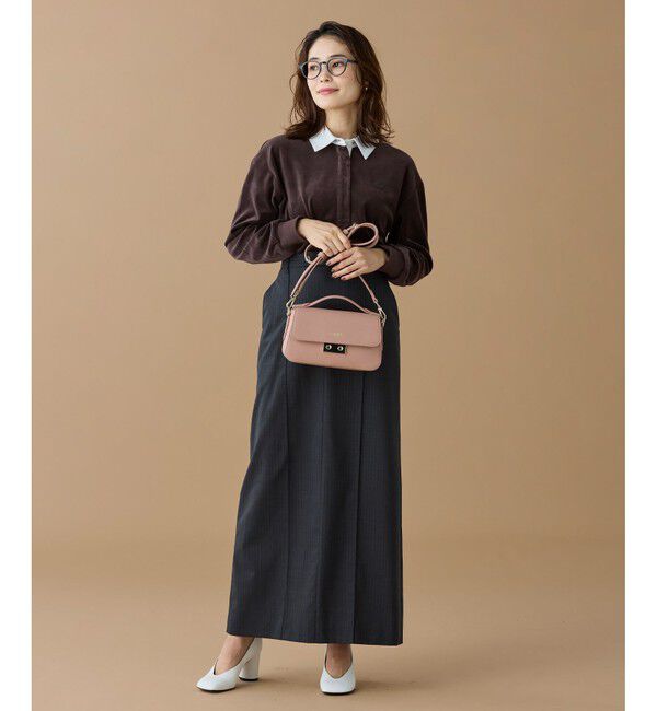 LACOSTE「シャンゼリゼ レザーショルダーバッグ / ハンドバッグ」|ハンドバッグ|