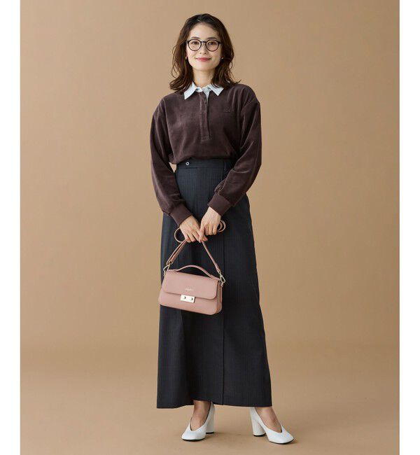 LACOSTE「シャンゼリゼ レザーショルダーバッグ / ハンドバッグ」|ハンドバッグ|