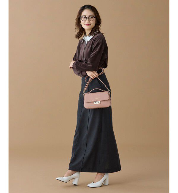 LACOSTE「シャンゼリゼ レザーショルダーバッグ / ハンドバッグ」|ハンドバッグ|