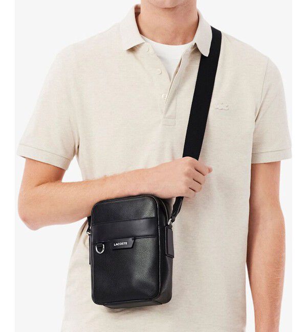 LACOSTE「オシアン レザーサッチェルバッグ」|ショルダー・メッセンジャー|