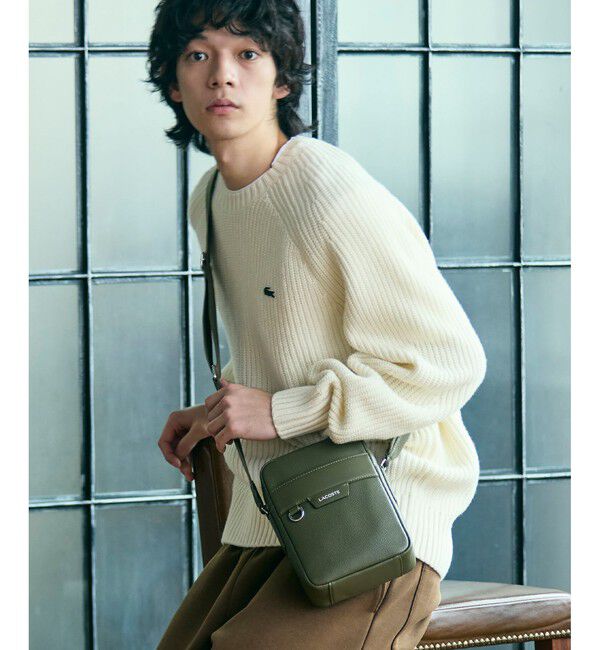 LACOSTE「オシアン レザーサッチェルバッグ」|ショルダー・メッセンジャー|